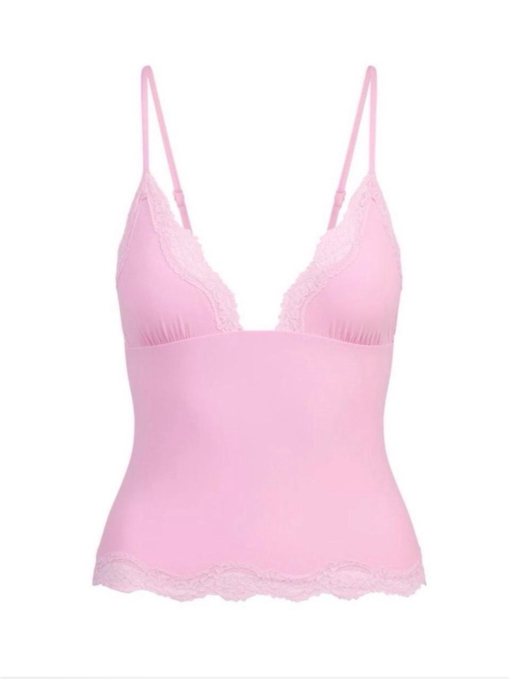 Skims Women's Lace Trim Camisole Tank - Pink